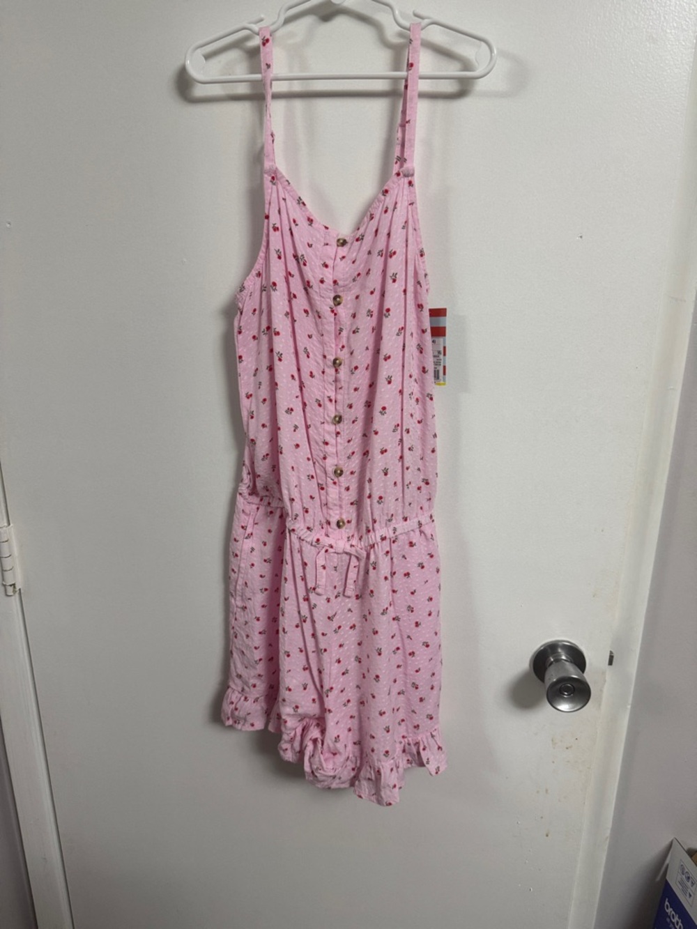 Cat & Jack Pink Floral Button-Front Romper